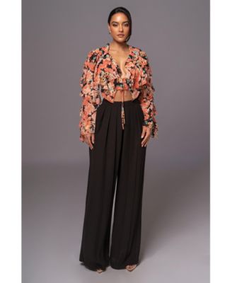 Women's Floral Yvanna Ruffle Top