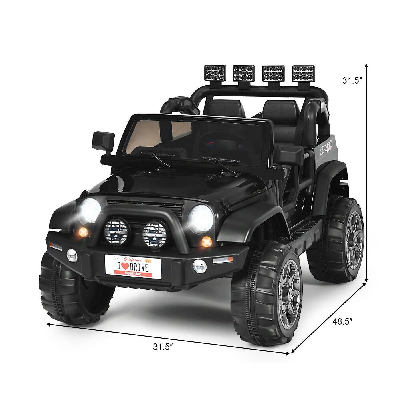 Детская игрушка Mecale 12V 2 Seater Remote Control Kids Ride On Car, Ages 3-7, цвет: Чёрный — фото 2