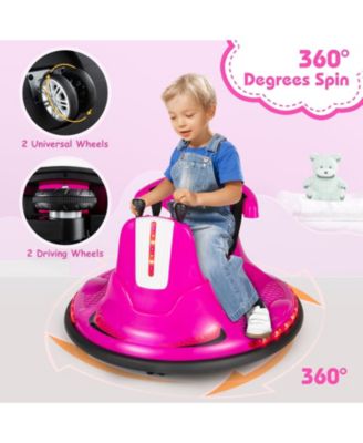 12V Kids Ride On Bumper Car with Remote Control Lights and Music