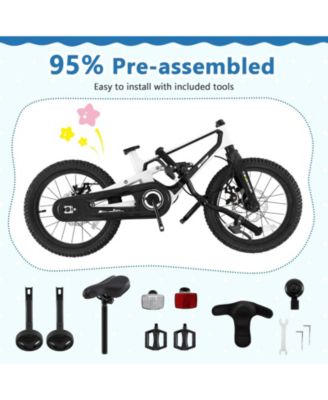16 Inch Kids Bike Lightweight with Detachable Training Wheels  for Aged 4 to 7