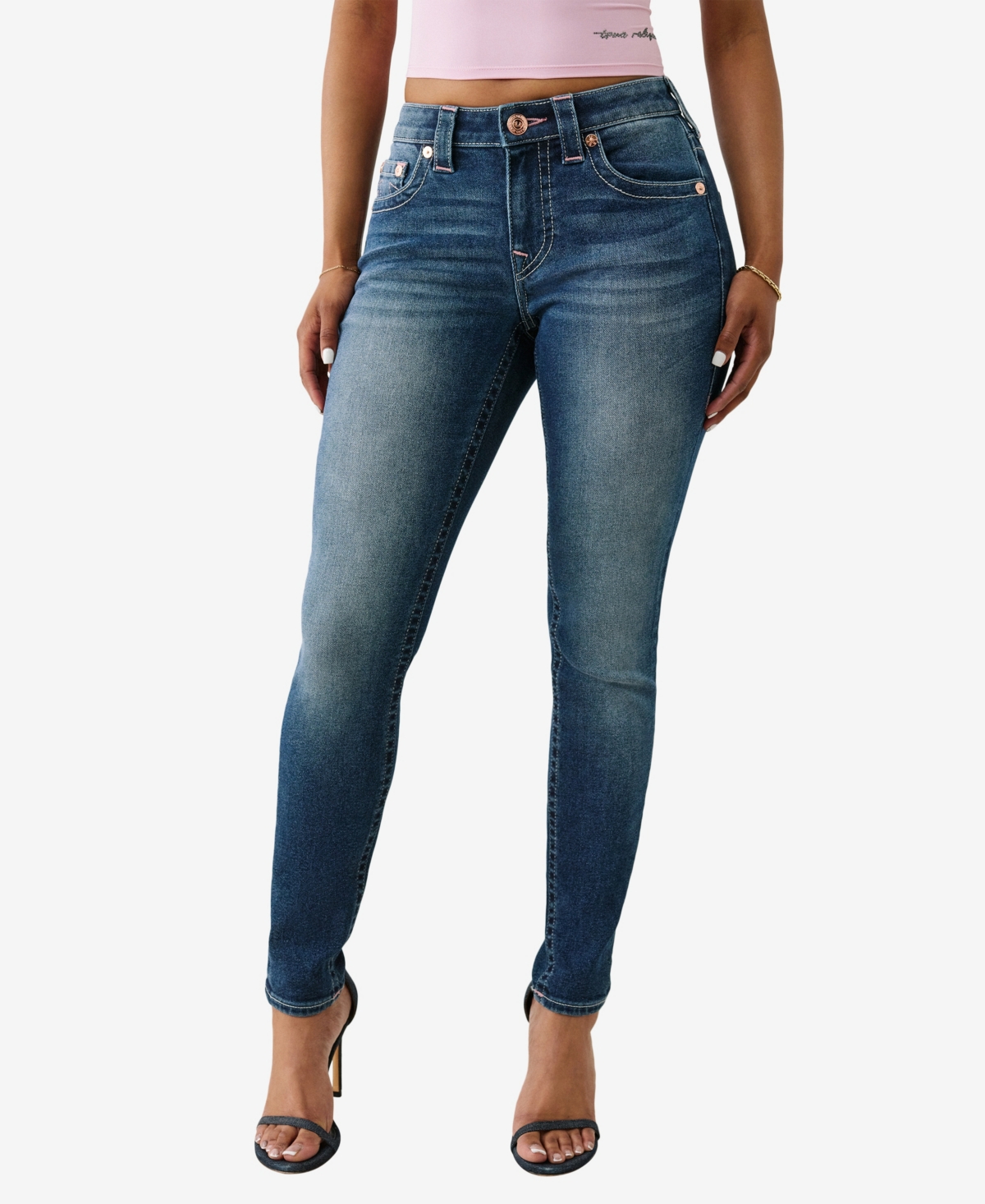 Women's Jennie Buddha Pocket Skinny Jeans - Blue Aura