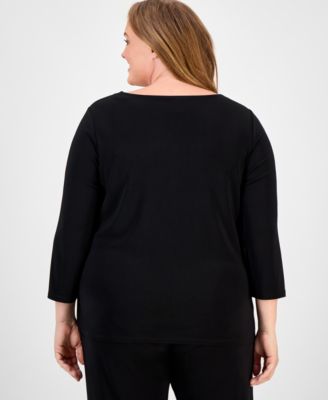 Plus Size Gathered-Front Top