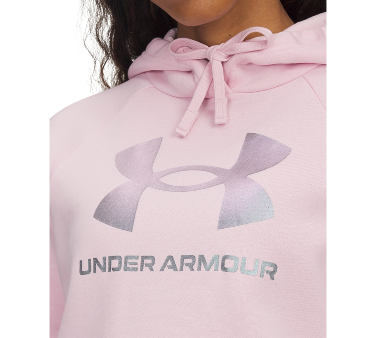 Under Armour Women's Rival Fleece Shimmer Hoodie In Pink