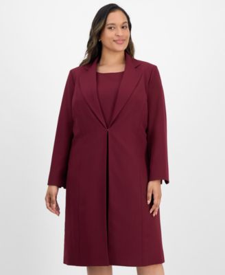 Plus Size Sleeveless Sheath Dress Suit Set