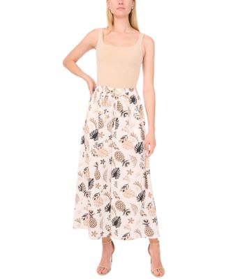 Sam & Jess - Women's Printed Pull-On Wide-Leg Pants
