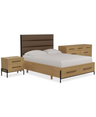 Furniture - Linstead Full Upholstered Storage Bed