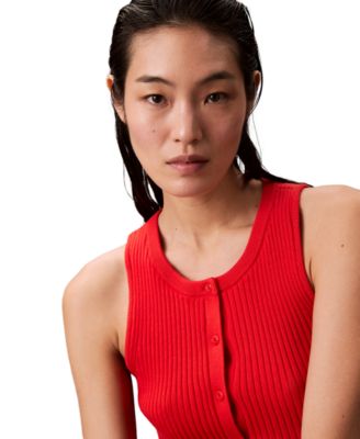 Women's Smooth Cotton Rib Sweater Tank