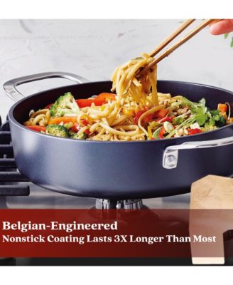 Maestro Nonstick Ceramic Saute Pan with Lid 3.5Qt. - Oven Safe and Made without PFAS, PFOA & PTFE - Induction and All Stovetop Compatible