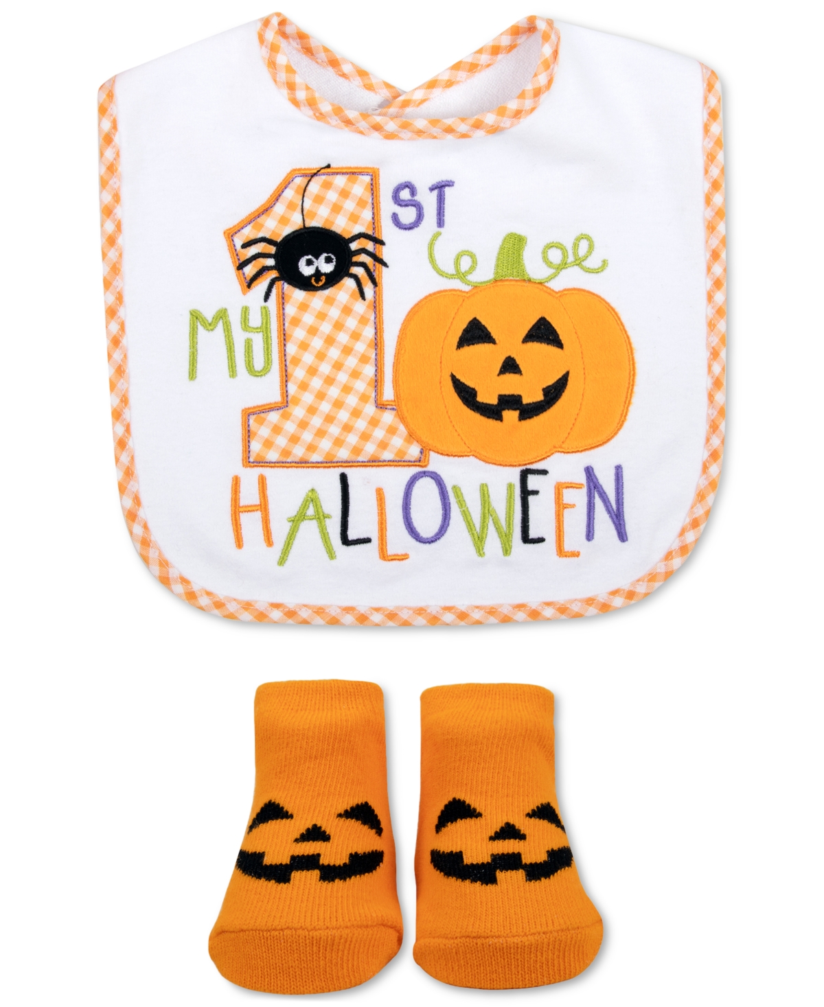 Baby Essentials Baby My 1st Halloween Bib & Socks, 2 Piece Set In White