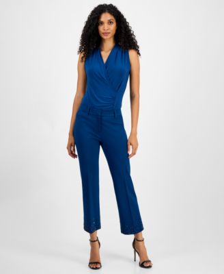 Anne Klein - Women's Embellished Mid-Rise Capri Pants