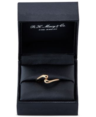 Polished Flared End Skinny Bypass Fashion Ring in 10k Gold