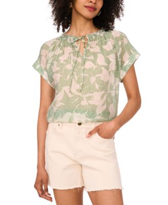 Women's Shirred-Neck Peasant Blouse