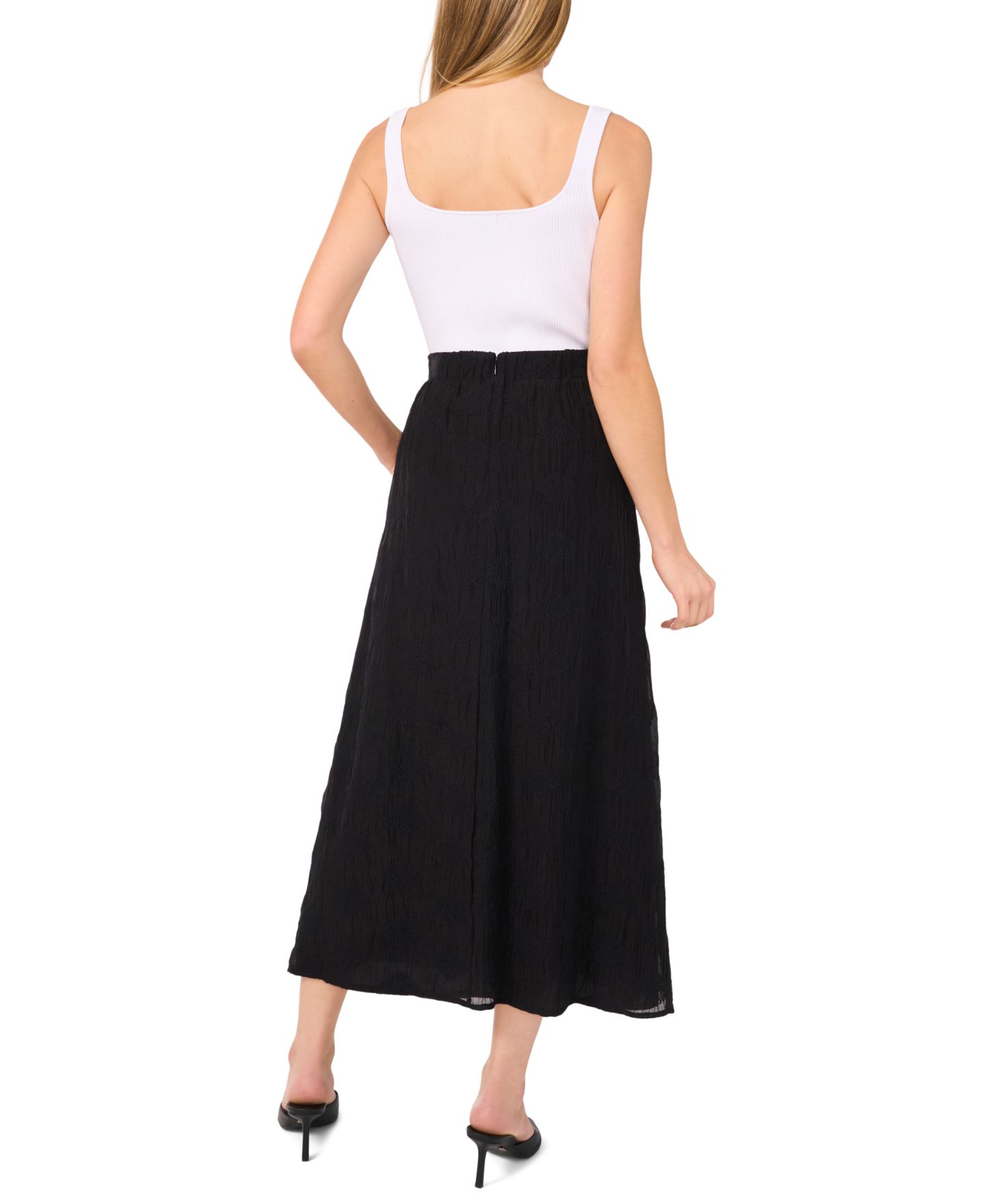 Женская юбка Vince Camuto Textured A-Line, цвет: Насыщенный чёрный — фото 2