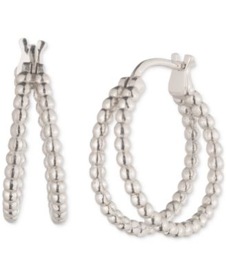 Lauren Ralph Lauren - Sterling Silver Bead Split Hoop Earrings