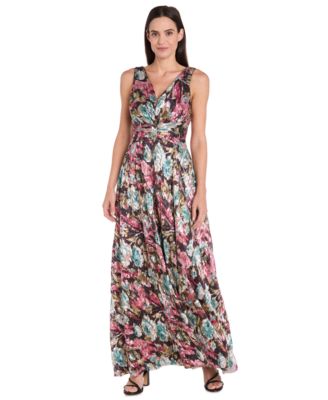 R & M Richards - Women's Sleeveless Metallic A-Line Dress