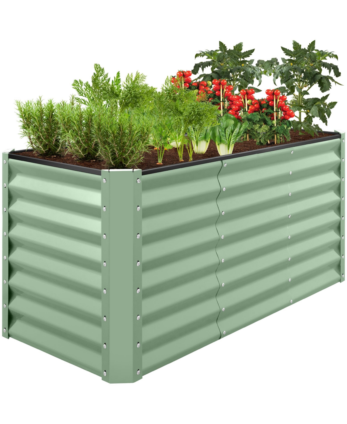 4x2x2ft Outdoor Metal Raised Garden Bed, Planter Box for Vegetables, Flowers, Herbs - Taupe