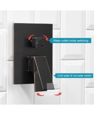 Luxurious Single Handle 2-Spray 10 in. Wall Mount Square Shower Head with Hand Shower Faucet