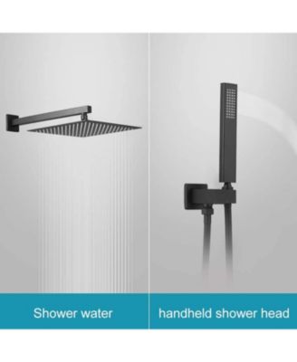 3-Spray Patterns With 2.5 GPM 12 in. Showerhead Wall Mounted Dual Shower Heads With Valve in Brushed Nickel