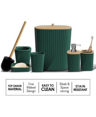 Complete Bathroom D&eacute;cor & Accessory Set with Bath Rugs & Shower Caddy Set