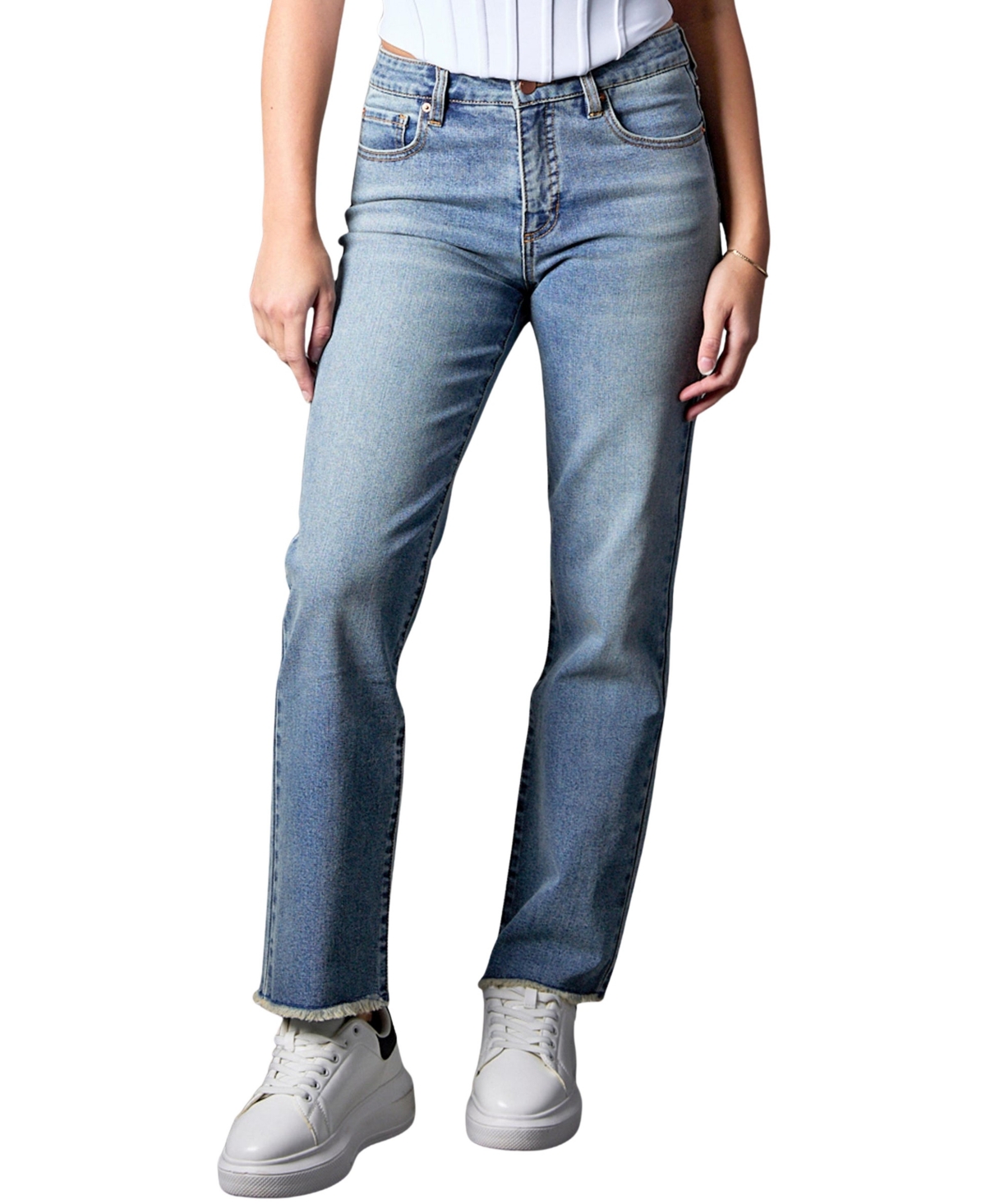 Women's Mid Rise Quinn Straight Jeans - Fiji