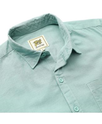 Men's Solid Aqua Green Regular Fit Casual Shirt