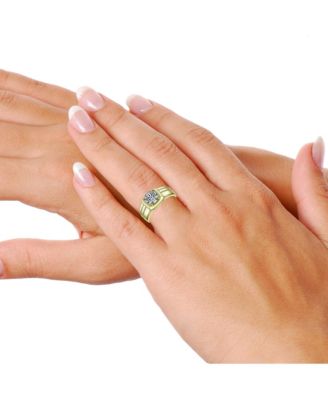 Men's Clear Cubic Zirconia with Four-Prong Setting Grooved Adjustable Band Ring