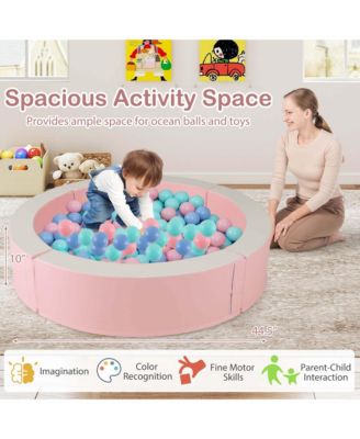 44.5" x 10" Baby Ball Pit Detachable Foam Ball Pit with 50 Colorful Ocean Balls