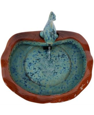 7"H Electric Glazed Ceramic Fish Outdoor Water Fountain