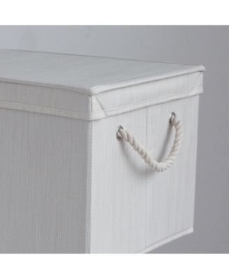 34L Folding Fabric  Storage Bin w/Rope Handle and Lid - Clay