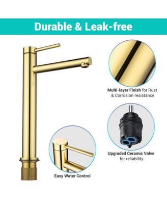 Bathroom Vessel Sink Tempered Glass WaterDrop Faucet Vanity Mixer Tap