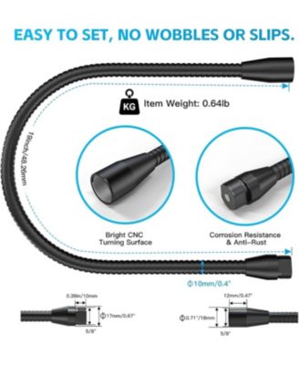 Upgraded Metal Hose Arm, 19-inch Flexible Stand, Heavy Duty Mic & Phone Holder, 5/8" Thread