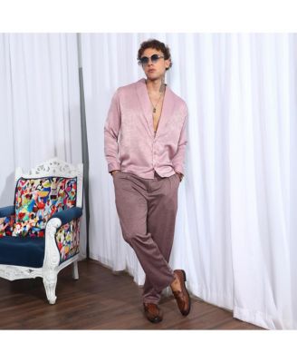 Men's Flamingo Pink Shawl Collar Shirt