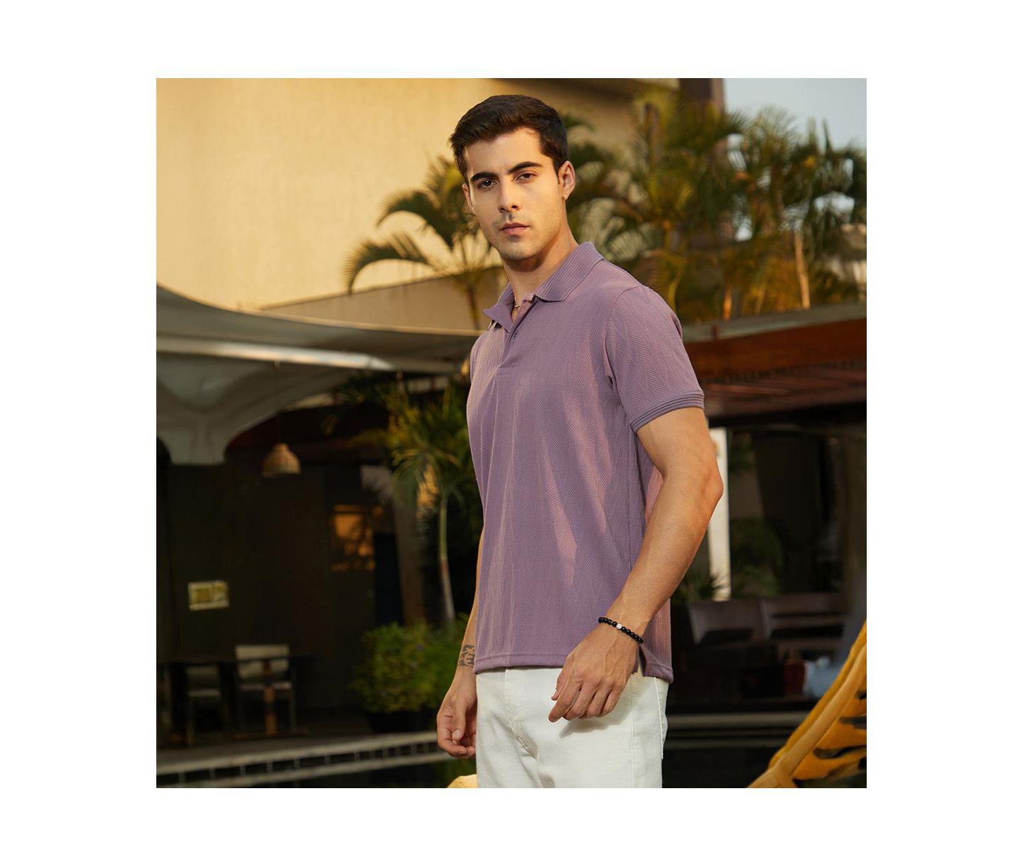 Мужская футболка Cahoot Campus Sutra Beaver Brown Spirit Weave Polo, цвет: Фиолетовый — фото 4