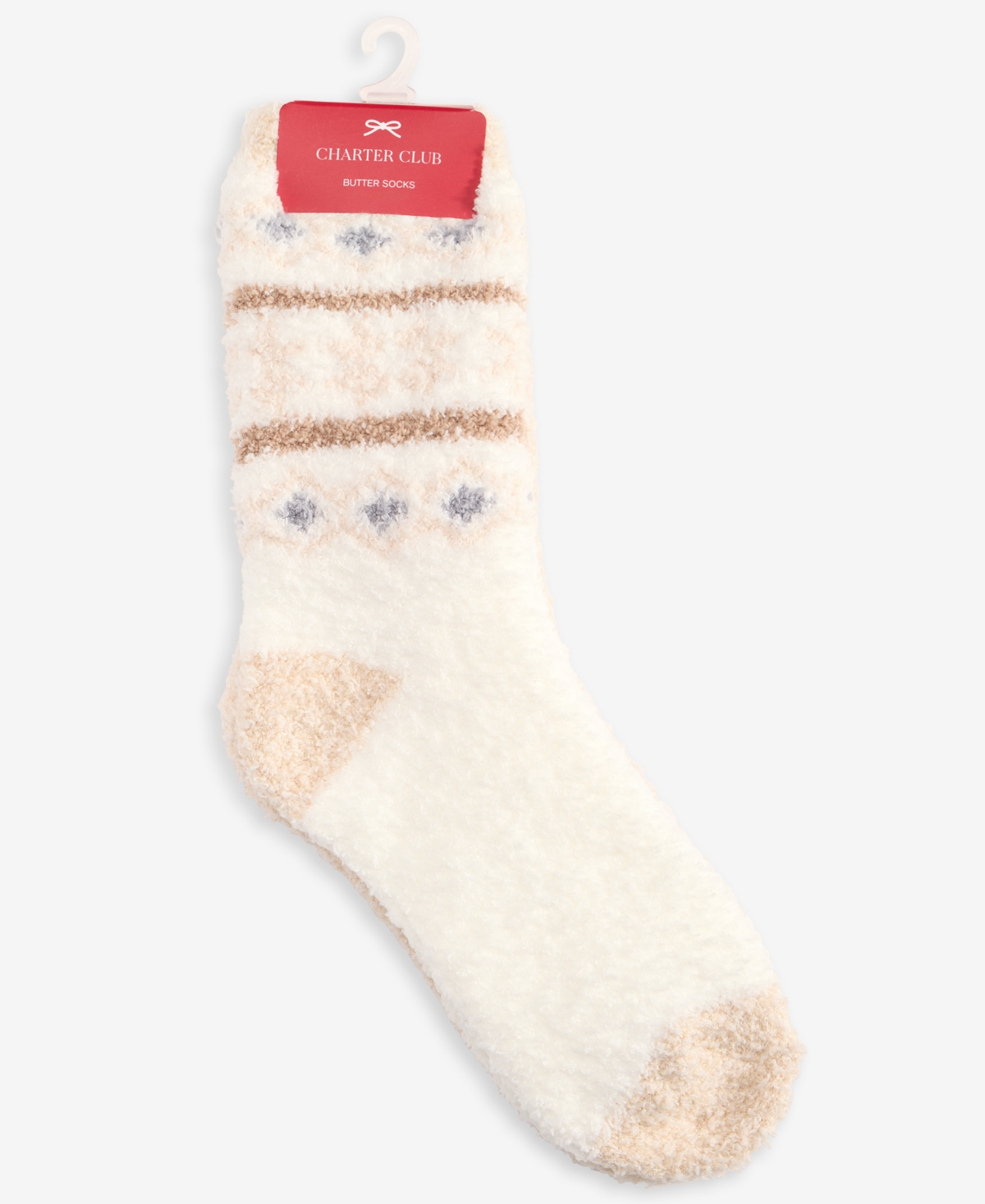 Charter Club Women's 2-pk. Fuzzy Butter Socks, Created For Macy's In Neutral