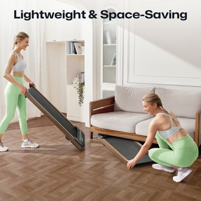 SpaceWalk E4W Walking Pad, Under Desk Treadmill, Smart Compact Treadmill for Home Office,Remote Control, App Workout Tracking 
