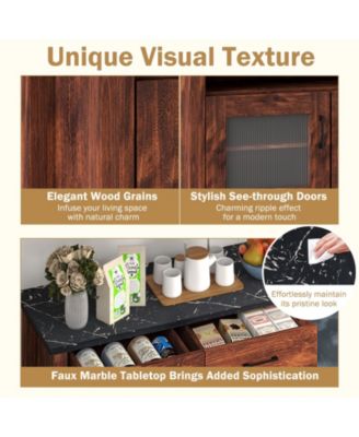 Coffee Bar Cabinet with 2 Drawers and 1 Open Compartment