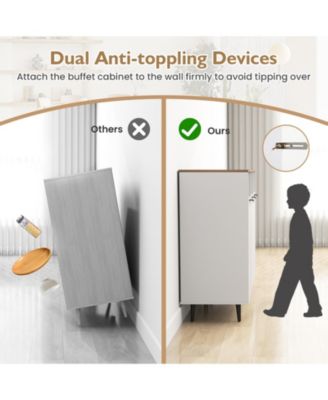 Sideboard Buffet Cabinet Kitchen Storage Cabinet with 5-Position Adjustable Shelves