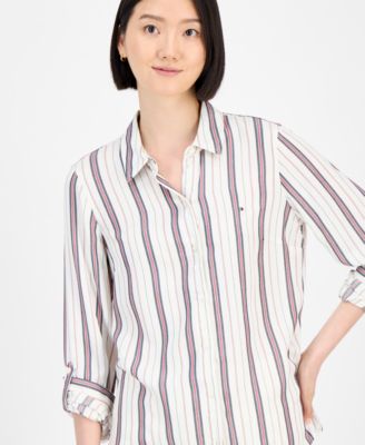 Women's Striped Roll-Tab Shirt