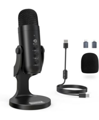 USB Condenser Microphone k66 and ws18r Pop Filter Bundle