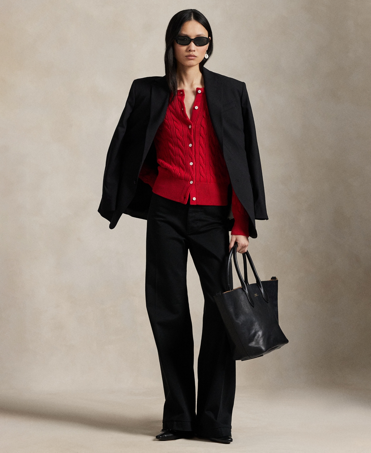 Polo Ralph Lauren Cable-knit Cardigan In Red