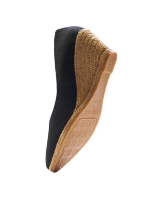 Roses Canvas V Cut Espadrille Wedges