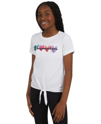 Big Girls Logo Graphic Tie-Front T-Shirt