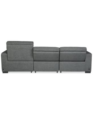 Miren 3-Pc. Fabric Chaise Sectional with 2 Power Headrest Recliners, Exclusively at Macy's