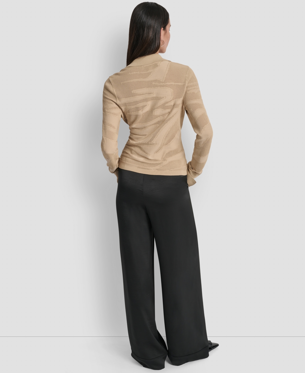 Dkny Women's Button-front Zebra Sweater In Brown