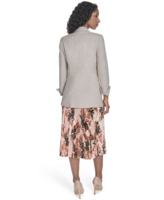 Petite Notch Collar Open Front Blazer