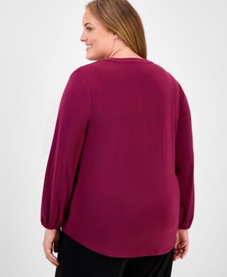Plus Size Puff-Sleeve Top