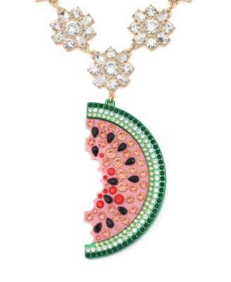 Faux Stone Backyard Watermelon Pendant Necklace