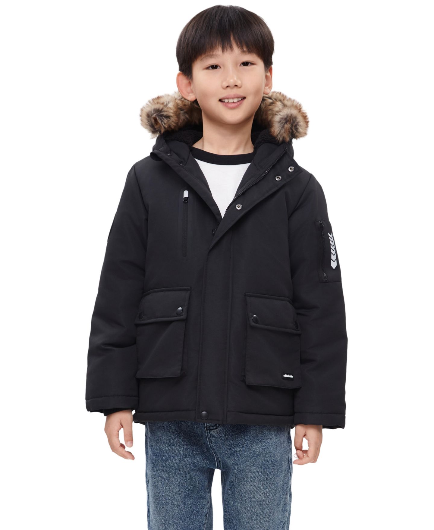 Куртка Rokka&Rolla Parka with Lined Hood для мальчиков, цвет: Чёрный — фото 4