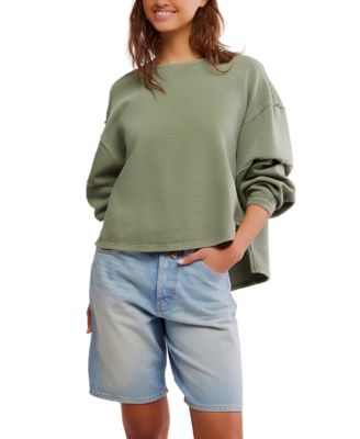 Free People - Women's Total Eclipse Ribbed Dolman-Sleeve Tee