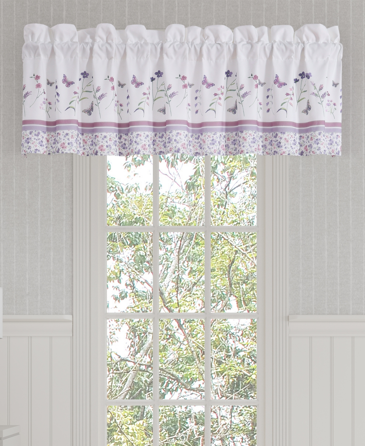 Nola Window Straight Valance, 18" x 88" - Lilac